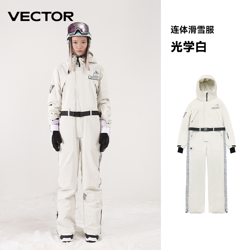 VECTOR 玩可拓 连体滑雪服男女情侣防水冬加厚单板双板滑雪衣裤套装 929元