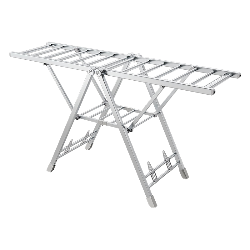京东京造落地晾衣架 加厚铝合金折叠晾衣杆翼型 室内外阳台晒挂衣服 163.2