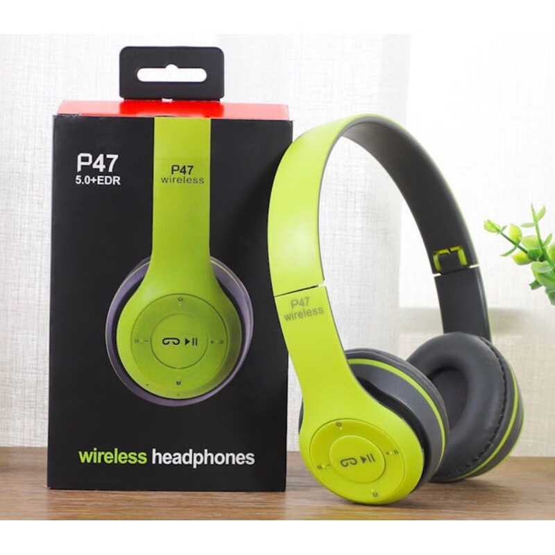 金尚马 头戴式蓝牙耳机P47可折叠重低音无线蓝牙耳机-P47绿色 ￥12.9