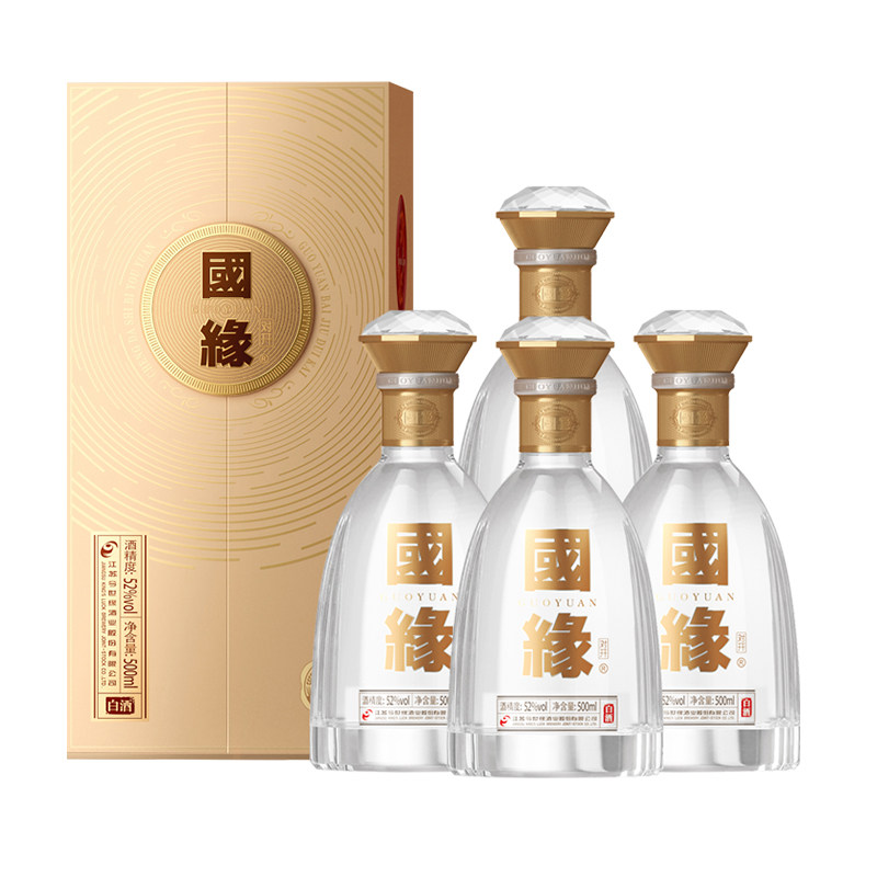 今世缘 国缘对开浓香型52度500ml*4瓶 端午父亲节送礼 995.86元（需用券）