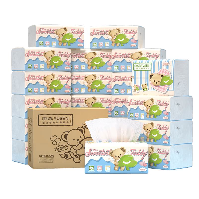 雨森泰迪珍藏抽纸4层400张×20包M码 14.47元/件（共159.12元：需首购）