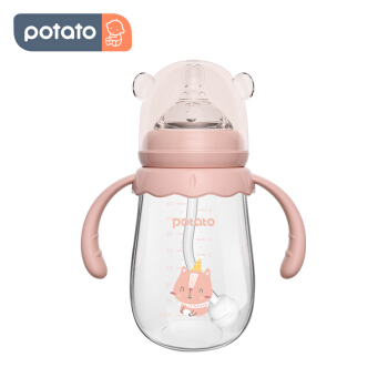 potato 小土豆 玻璃奶瓶 婴儿 宽口径 母乳质感 L号奶嘴适合4个月以上宝宝使用 带吸管手 32.9元