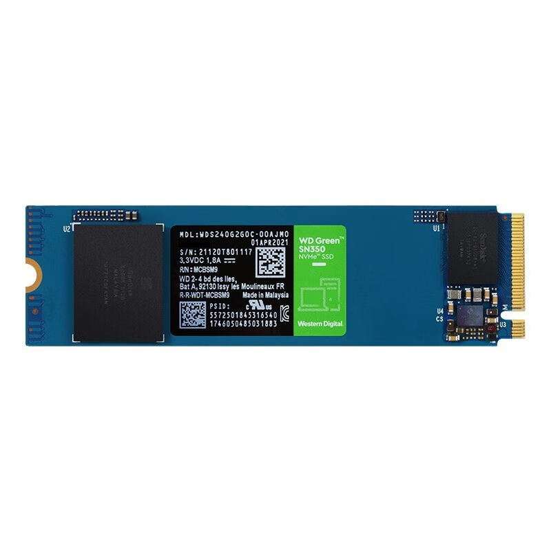 百亿补贴：西部数据 SN350 M.2 NVMe 固态硬盘 500GB（PCIe 3.0） 209元包邮