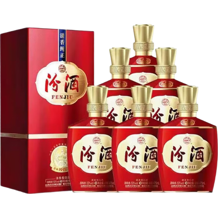 移动端、京东百亿补贴：汾酒 1915巴拿马 53%vol 清香型白酒 475ml*6瓶 742.39元（