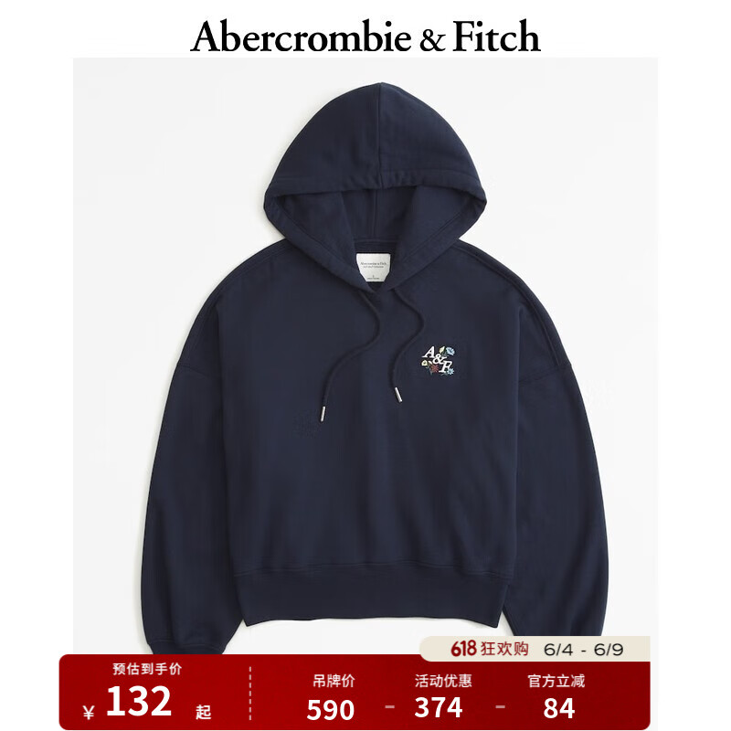 Abercrombie & Fitch 连帽套头抓绒卫衣 340125-1 130.08元
