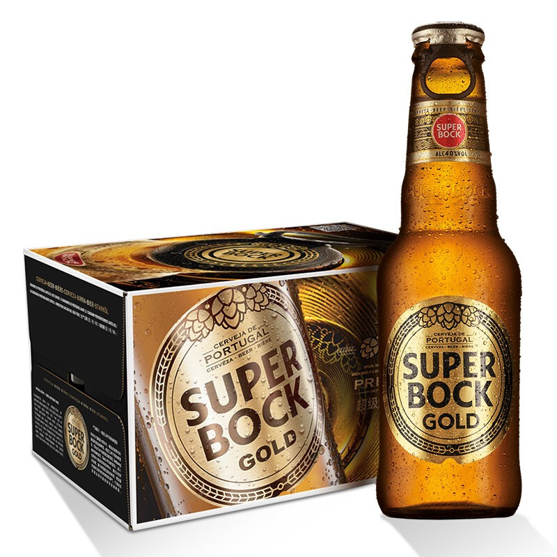 SUPER BOCK 超级波克 GOLD金啤 进口啤酒 200ml*24瓶 送礼整箱装 葡萄牙原装 171.34