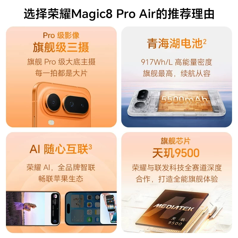荣耀 Magic8Pro Air 5G手机 3499元 - 清风线报