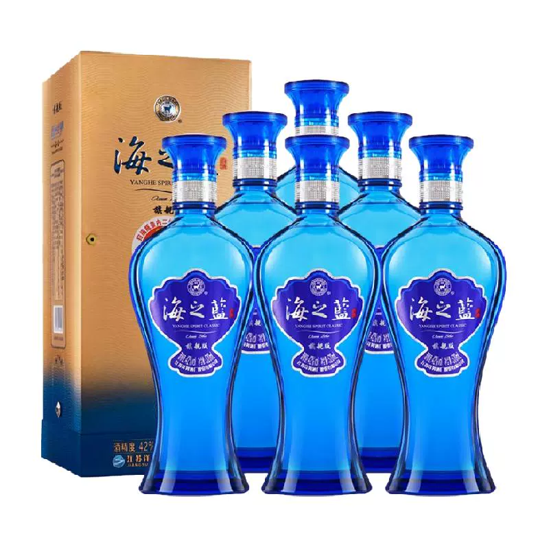 YANGHE 洋河 海之蓝 蓝色经典 42%vol 浓香型白酒 520ml*6瓶 ￥680.9