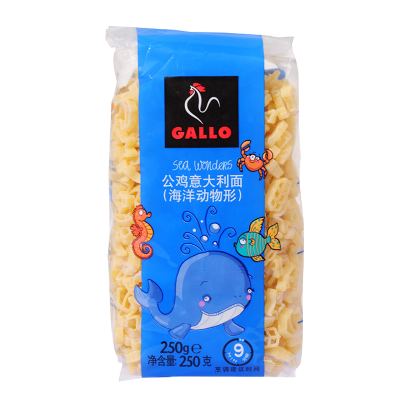 88VIP：GALLO 公鸡 海洋动物形 意大利面 250g 2.85元