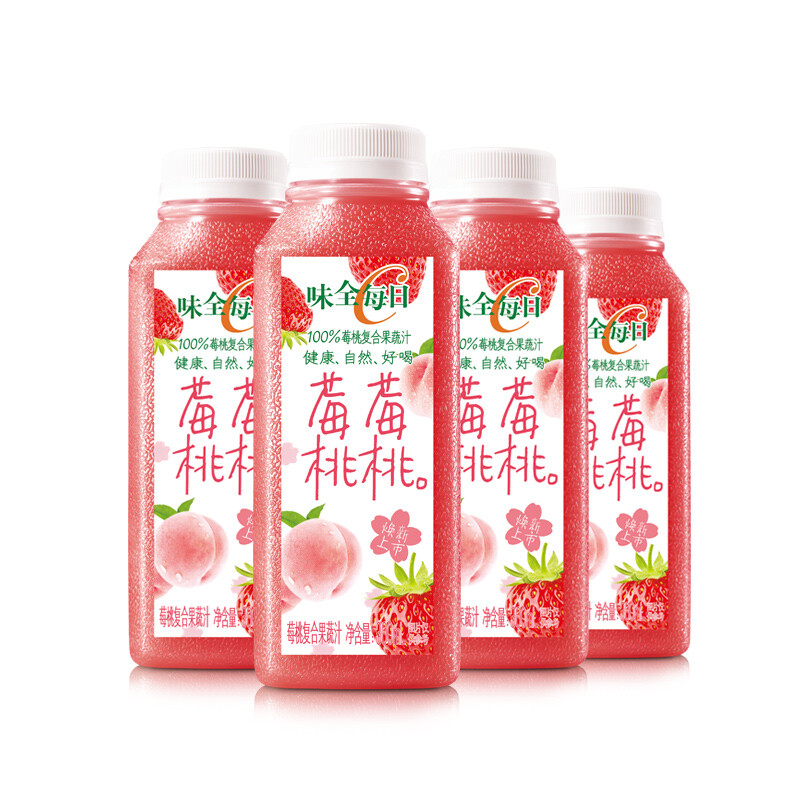 WEICHUAN 味全 每日C莓莓桃桃300ml*4冷藏果蔬汁饮料 礼盒装夏日新品 12.61元（需