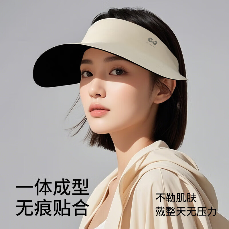 语森忆 夏季新款防晒帽空顶户外遮阳透气无痕大帽檐可折叠 【折叠款】深空灰 均码 33.9元(需用券)