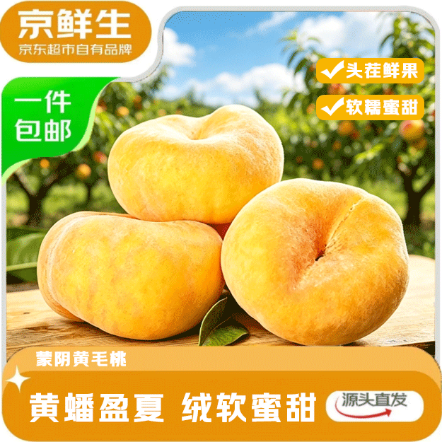 京鲜生 国产黄金水蜜桃 净重4.5斤 单果200g+水果桃子生鲜水果 源头直发 24.9