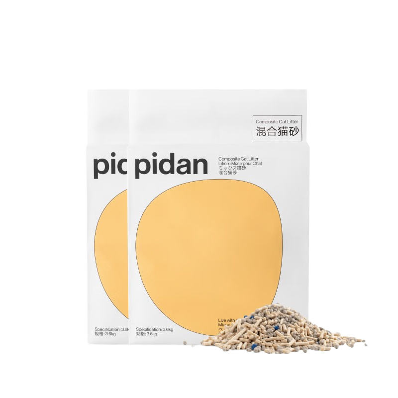 PLUS会员：pidan 混合猫砂 矿土豆腐 3.6kg*2包 40.06元包邮（需用券）