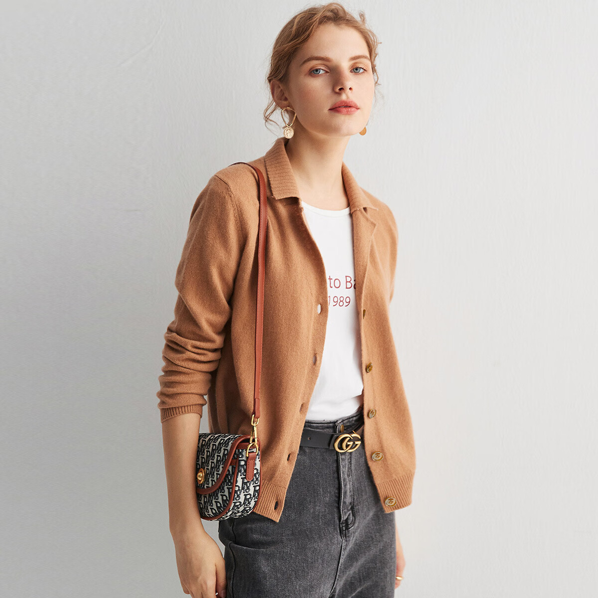 PALUOPO 帕罗 2025100%山羊绒衫女开衫秋冬季保暖上衣针织衫毛衣外套 518元