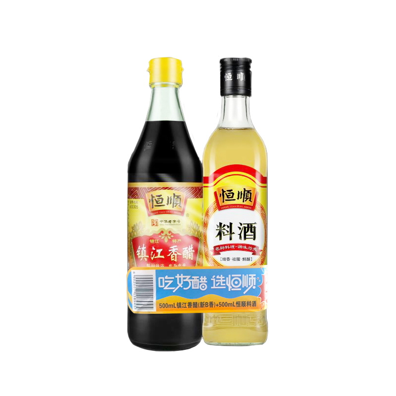 88VIP：恒顺 新B香醋500ml+料酒500ml 组合装 1000ml 8.46元