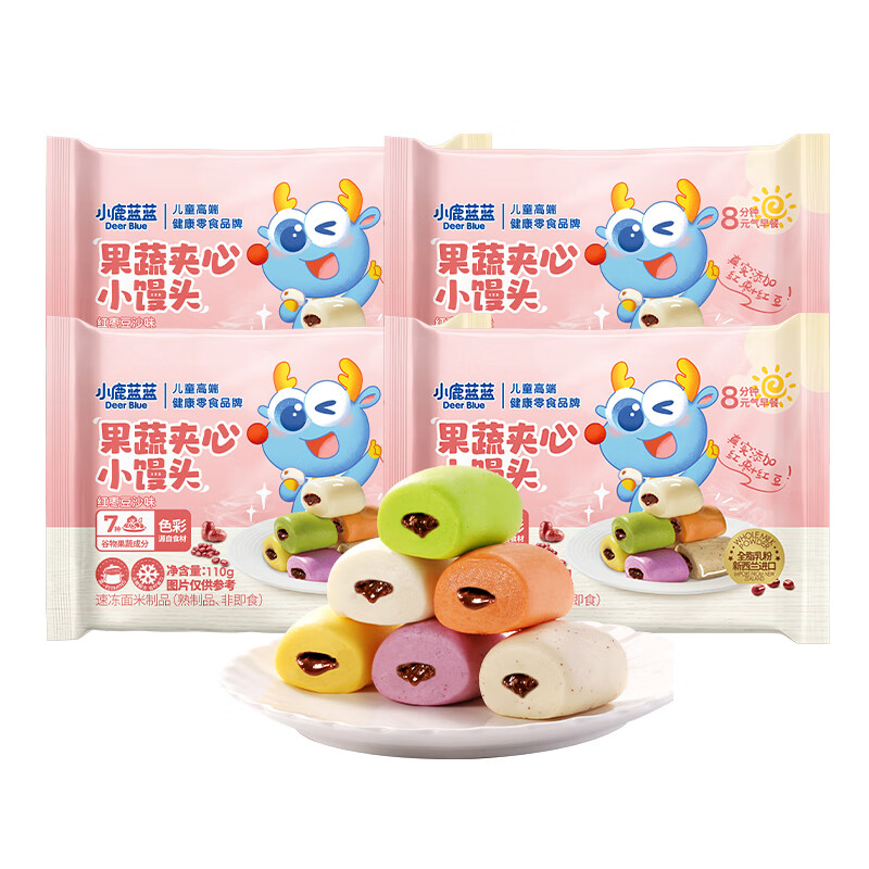 小鹿蓝蓝 果蔬夹心小馒头 果蔬夹心小馒头110g*4袋 29.9元(需用券)