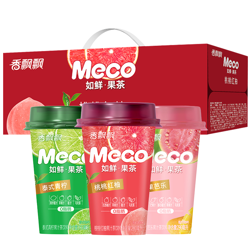 88VIP：香飘飘 Meco如鲜·果茶 280ml*8杯 25.4元