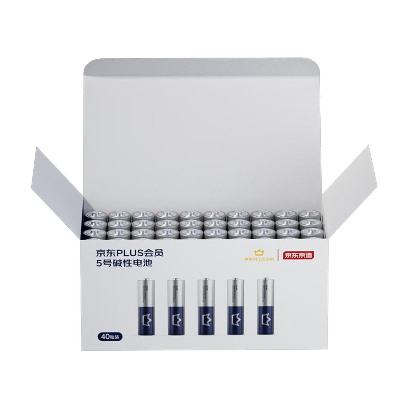 京东京造 5号碱性电池 1.5V 2500mA 40粒装 30.59元