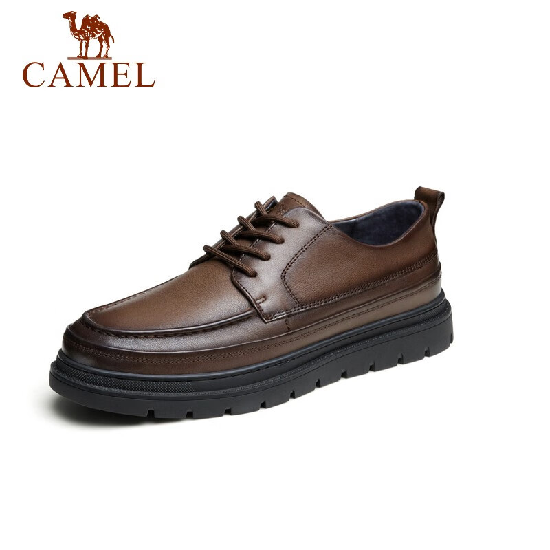 CAMEL 骆驼 新款经典英伦商务休闲耐磨舒适男士皮鞋 GE12235029 棕色 41 337元（