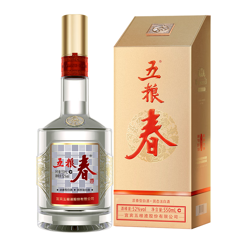 五粮液 五粮春二代 浓香型白酒 52度 550mL 220元