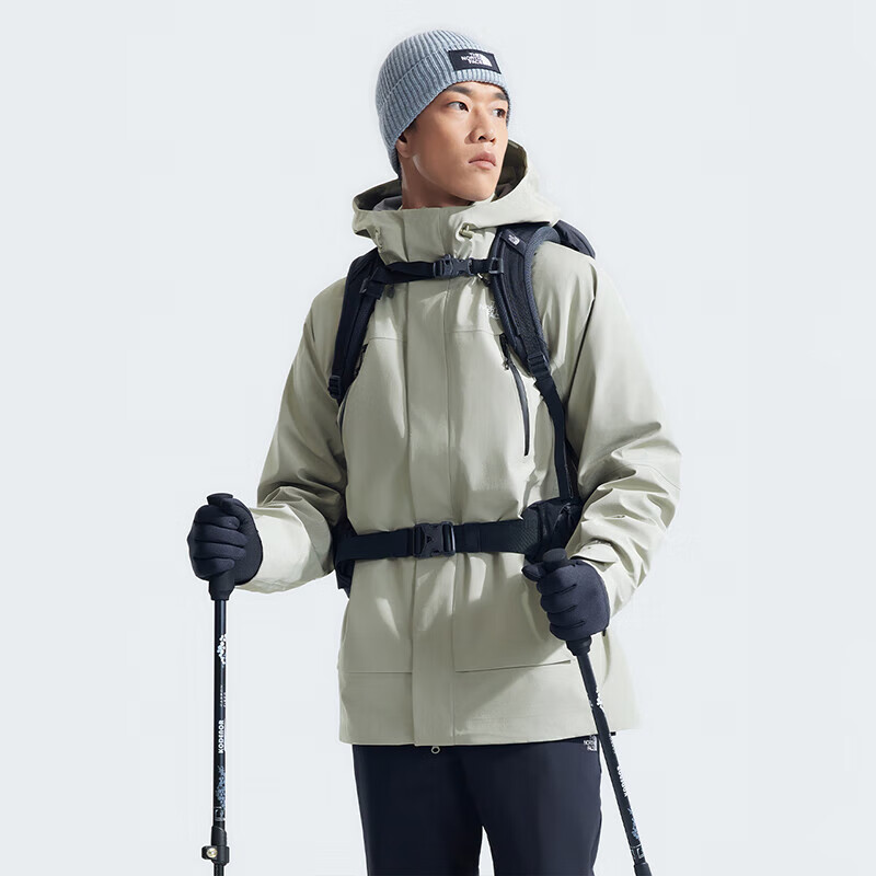 THE NORTH FACE 北面 冲锋衣男户外保暖羽绒内胆三合一冲锋外套89ZM 灰色/1I4 XL 24