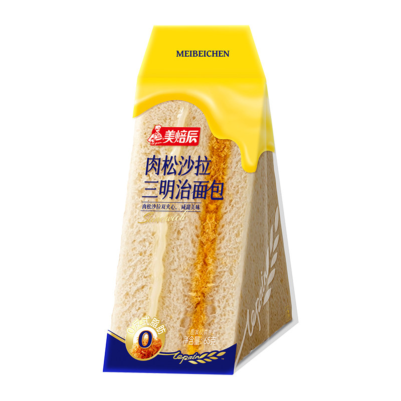 达利园 肉松沙拉三明治面包 60g 袋装 4.9元