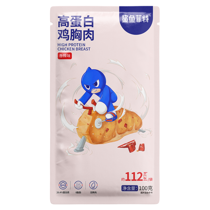 鲨鱼菲特 鸡胸肉 100g 香辣味 6.56元