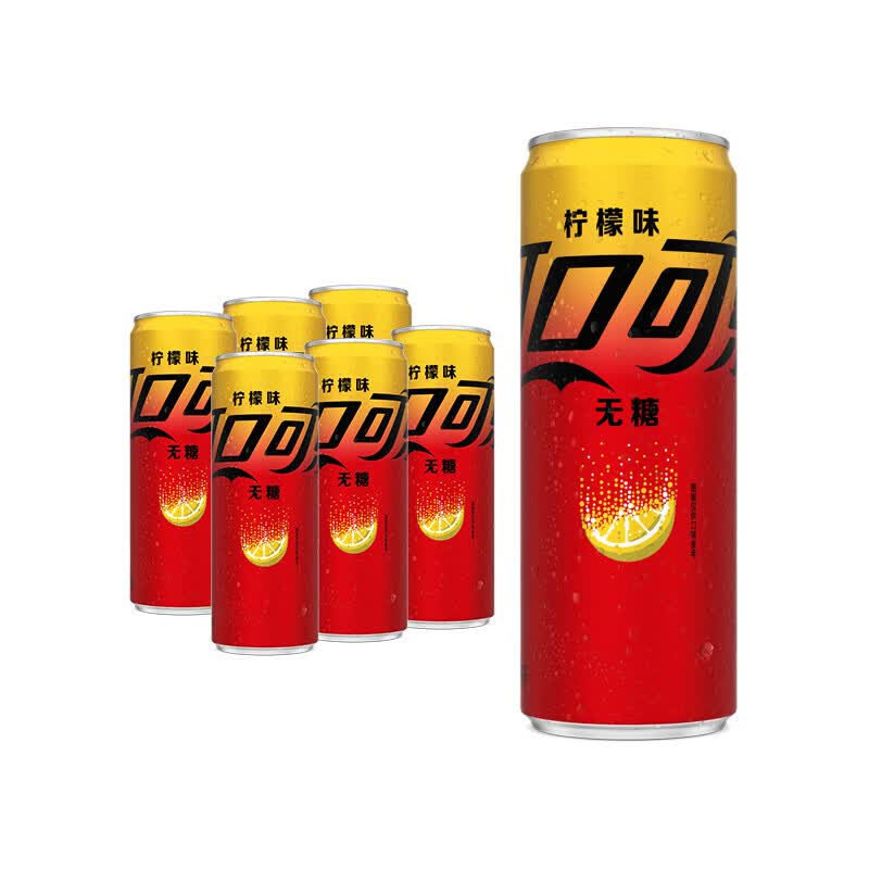 可口可乐 零度 无糖柠檬味汽水 碳酸饮料 0糖0脂 杨洋代言 330ml*6摩登罐 12元