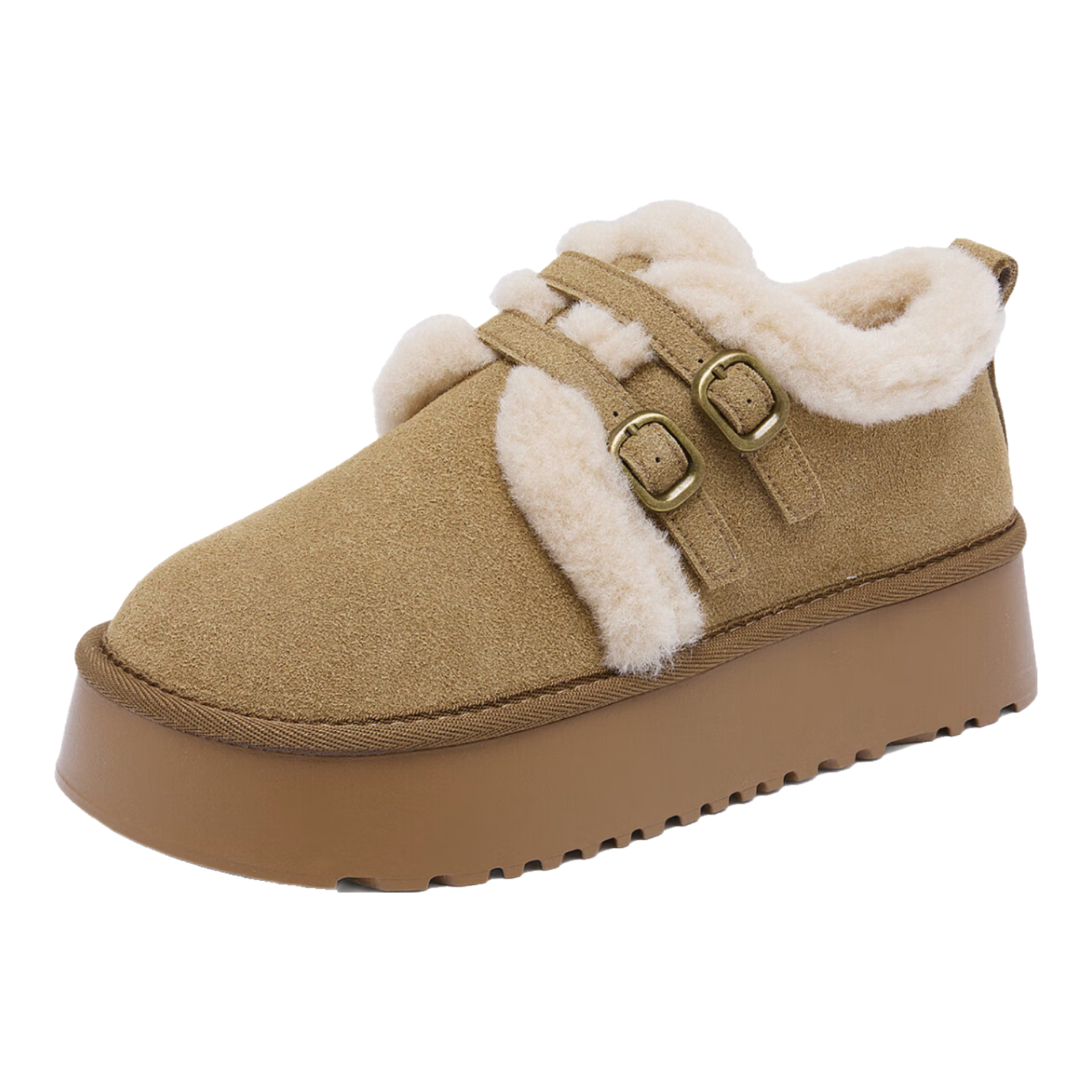 依思 Q 女士加绒厚底乐福鞋 2025冬季新款 79.83元(需领券)