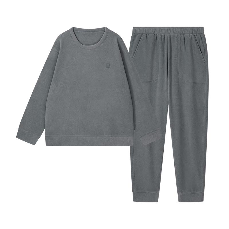 京东京造 轻薄暖摇粒绒抗静电秋季加绒男士睡衣男家居服 59.95元