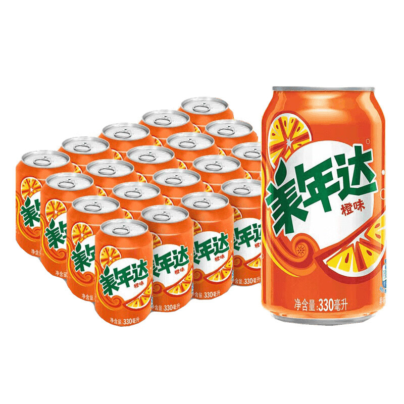 pepsi 百事 可乐 美年达 橙味 碳酸饮料330ml*20听 两种包装随机发货 23.53元（需