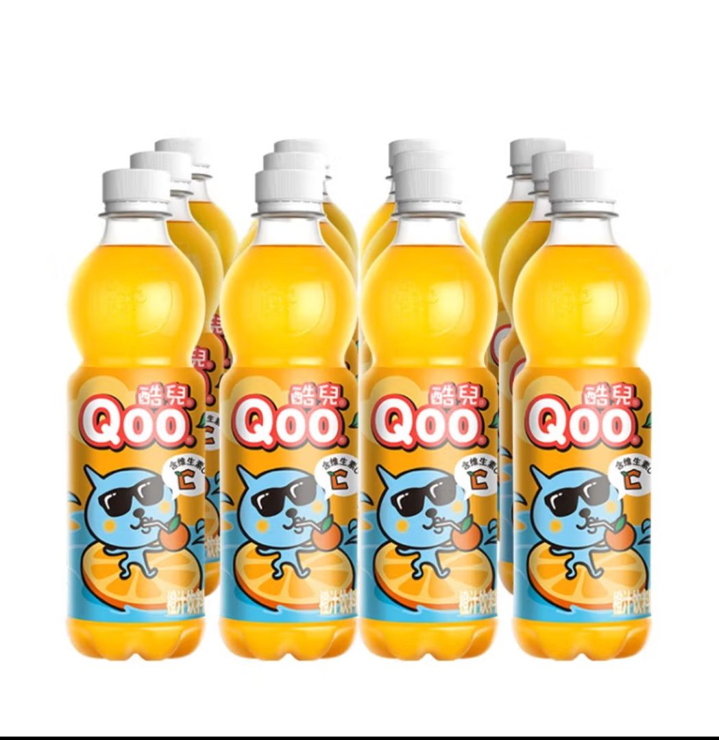 美汁源 可口可乐（Coca-Cola）美汁源酷儿 Qoo 橙味果汁饮料 450ml*12瓶 新老包装