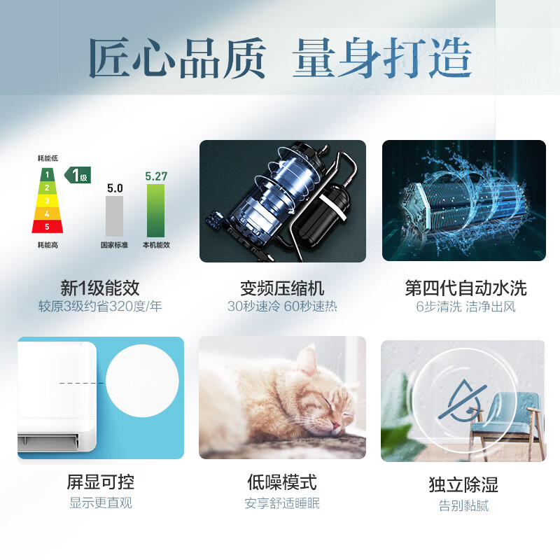 奥克斯 京灿奥克斯(AUX)空调 大1.5匹挂机 新1级能效 变频冷暖 卧室挂式KFR-35GW/BpR3JDFW(B1) 1191.2元