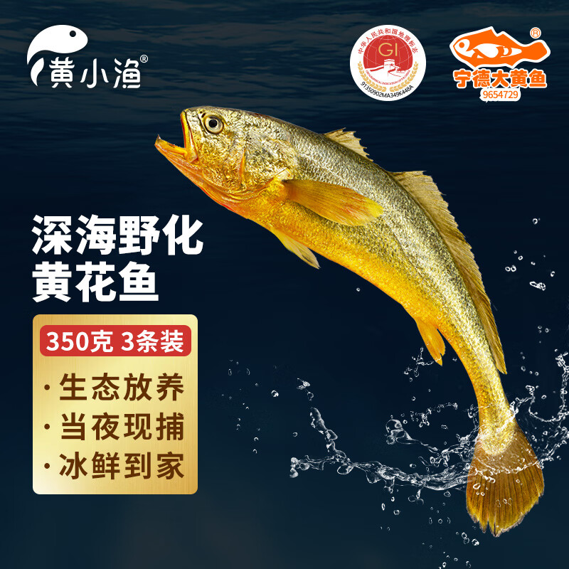 黄小渔 宁德深海大黄鱼 350g*3条 39.9元