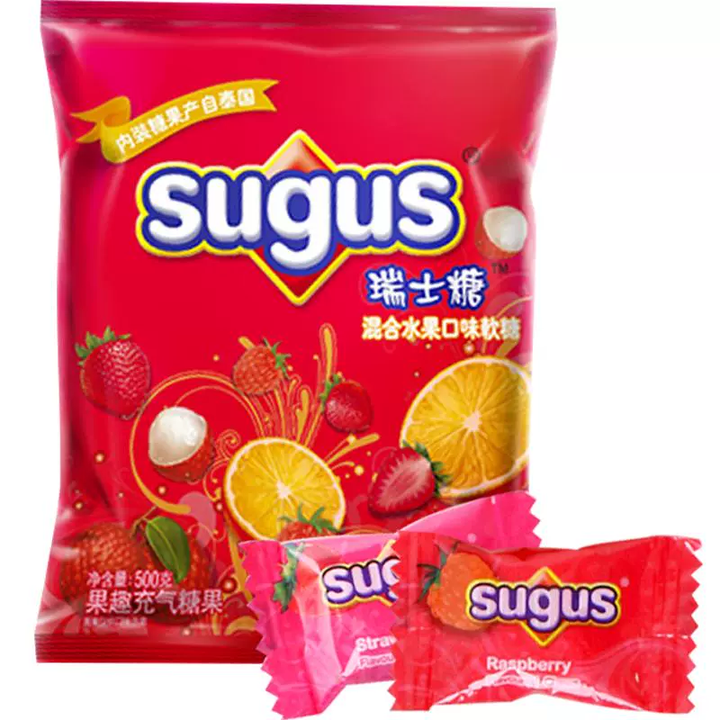 sugus 瑞士糖 水果软糖 混合口味500g ￥18.9