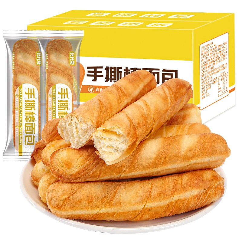 比比赞 手撕棒面包 奶香味 300g 15.9元