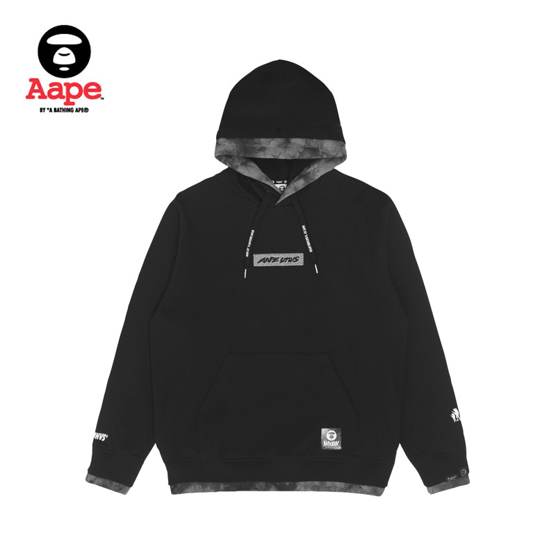 Aape 旗舰店男装秋冬扎染拼接宽松长款薄绒连帽卫衣3947XXJ 492元（需用券）