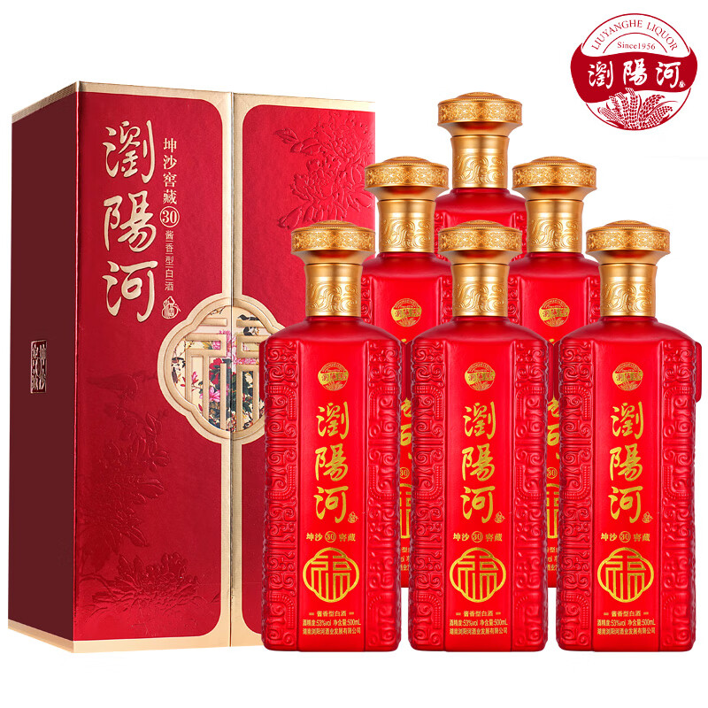 LIUYANGHE LIQUOR 瀏陽河 浏阳河坤沙窖藏 53度酱香型白酒 500ml 159.2元（需用券）