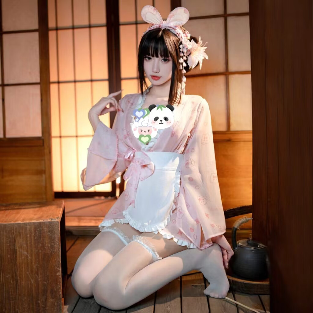 霏慕 Fee et moi 情趣兔女郎 日式和服套装 [发箍+和服+围裙+T裤] 65元（需用券