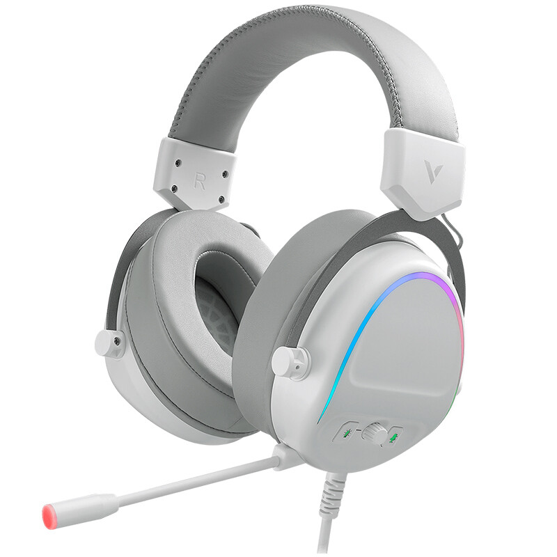 RAPOO 雷柏 VH650 游戏耳机 虚拟7.1声道 幻彩RGB背光 加厚海绵大耳罩 白色 199元