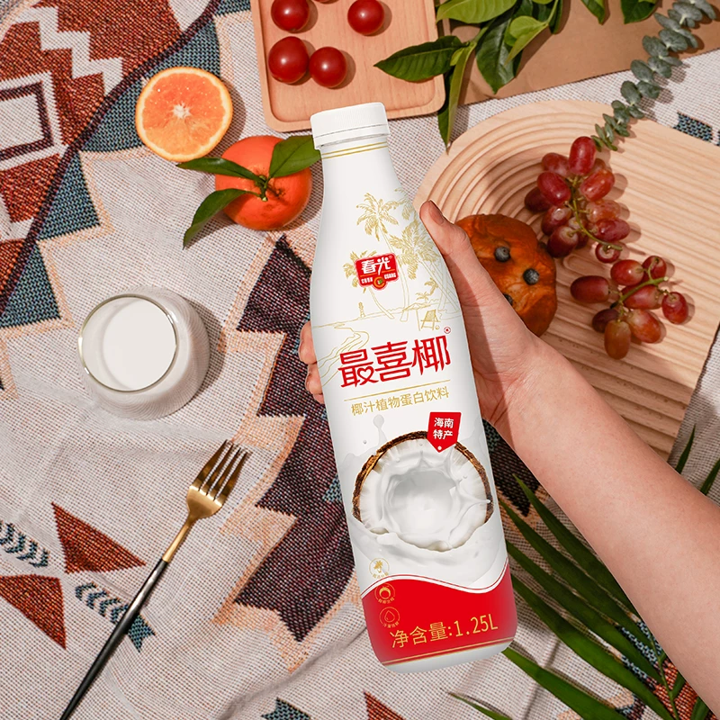 春光 海南特产生榨椰子汁1.25L 植物蛋白饮料 9.9元 - 美泡泡