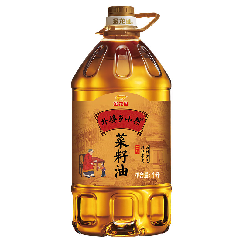 金龙鱼 外婆乡小榨 菜籽油 4L 42.9元