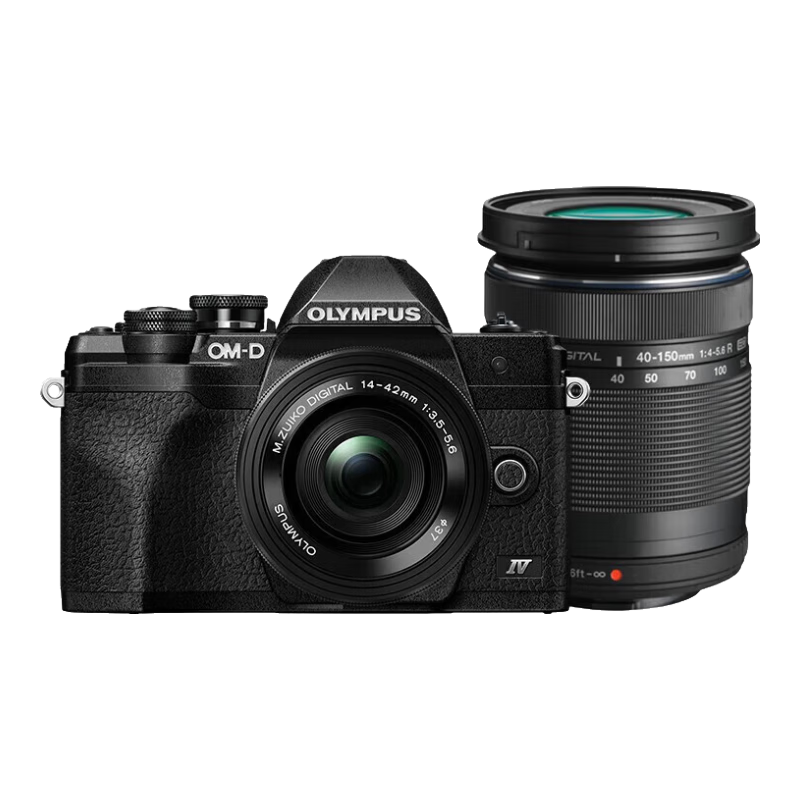 PLUS会员：OLYMPUS 奥林巴斯 E-M10 Mark-IV 微单相机 黑色 14-42mm+40-150mm 双镜头 套