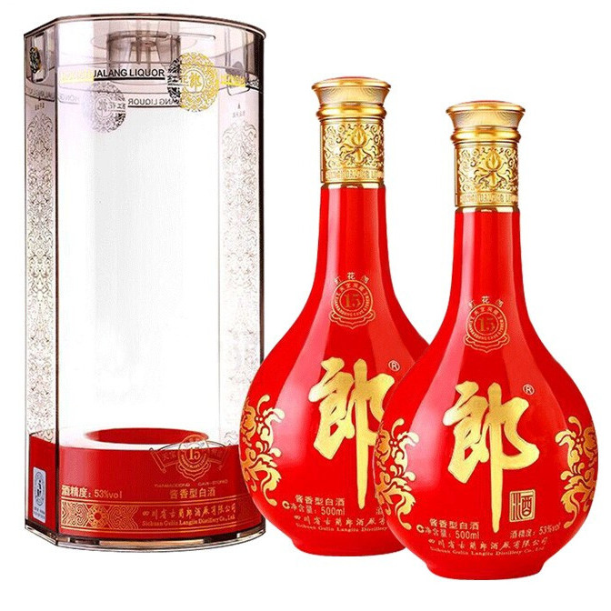 LANGJIU 郎酒 酱香型 53度 500mL 2瓶 红花郎十五(15) 793.4元（需用券）