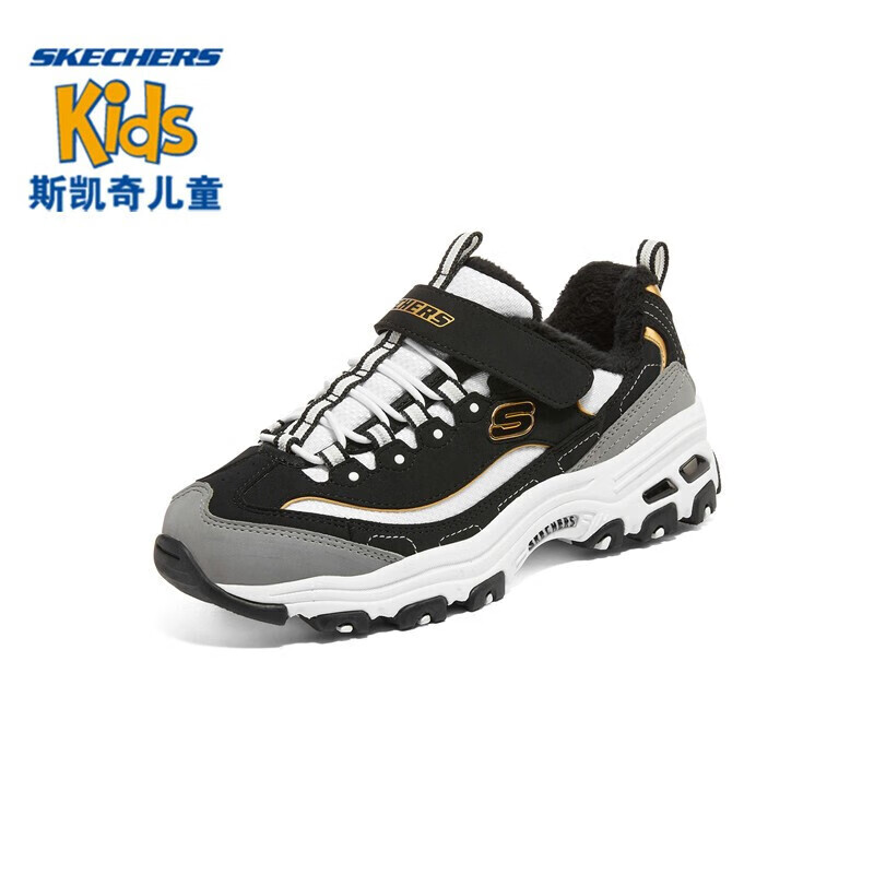 SKECHERS 斯凯奇 熊猫鞋2021冬季女童老爹鞋儿童运动鞋加绒鞋子302539L 538元