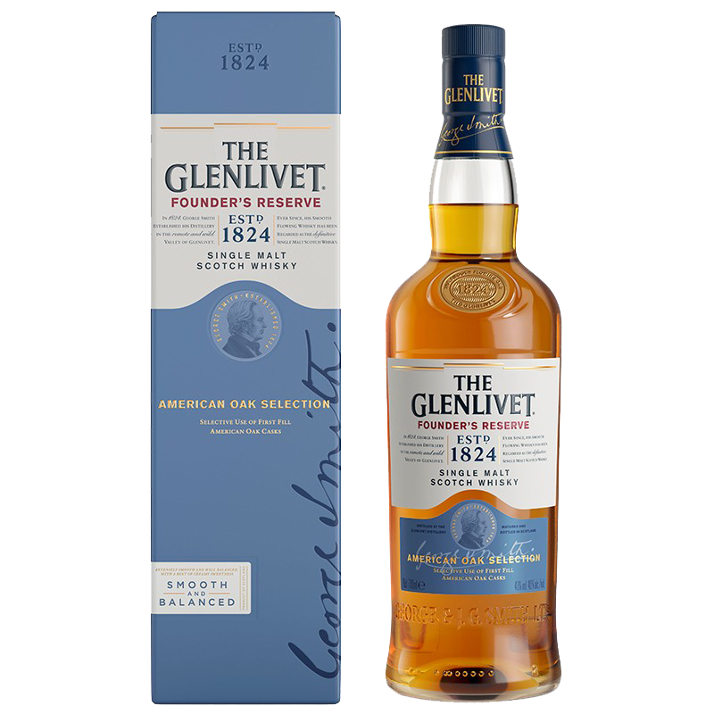 Glenlivet 格兰威特 创始人甄选 单一麦芽 苏格兰威士忌 700ml 礼盒装 177.21元 包