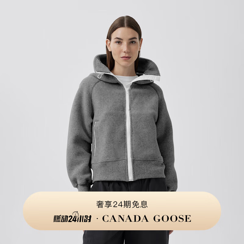 CANADA GOOSE Chilliwack 女士白标羊毛抓绒飞行员夹克 7102W1 99 米灰色 M 5600元（需