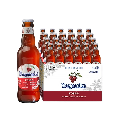 88VIP：Hoegaarden 福佳 玫瑰红覆盆子梅果啤 精酿啤酒248ml*24瓶 返后135.3元包邮（返20元卡）