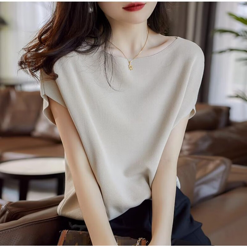 2024夏季新款女装宽松T恤韩版走心藏肉蝙蝠袖针织衫 39.8元（需用券）