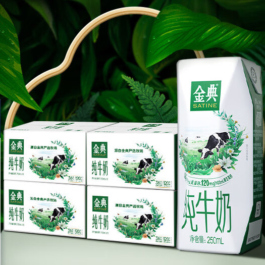 SATINE 金典 伊利金典纯牛奶250ml*16盒 3.6g乳蛋白 早餐伴侣 155.8元